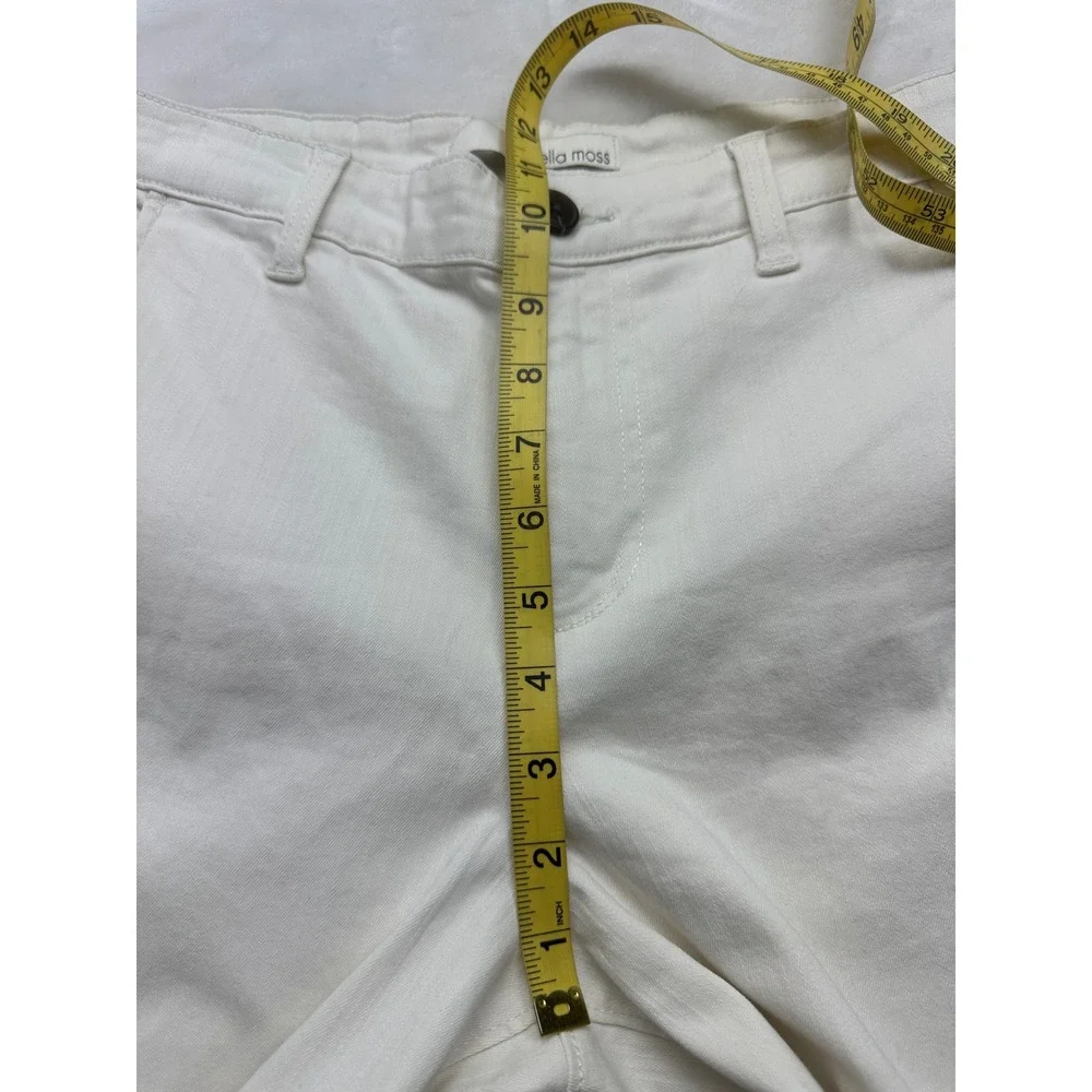Ella Moss Wide Leg Pants Women 4 Cream Denim Cropped High Rise CJEMB0643-CRM
